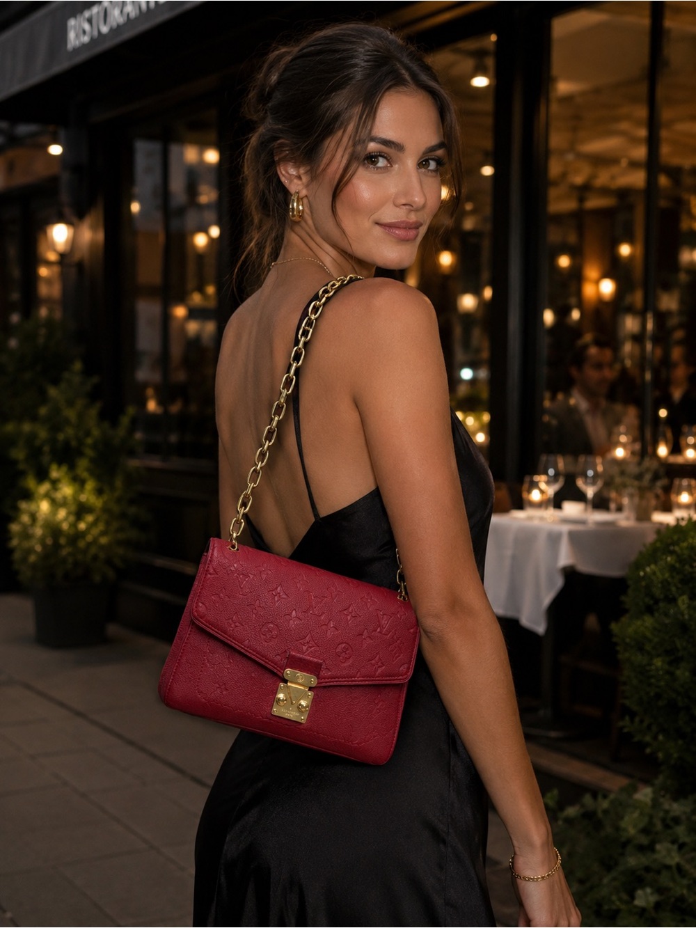 Authentic Louis Vuitton Saint Germain PM Cerise Empreinte Bag w/ Certificate